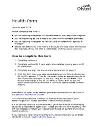 Childcare And Children S Social Care Health Declaration Gov Uk Doc Template Pdffiller