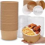 Amazon.com: JarThenaAMCS 50 Pack Kraft Paper Bowls with Lids ...