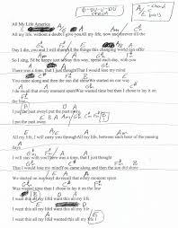 All My Life America Guitar Chord Chart In E _ Real Key In