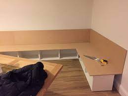 Awesome diy dining benches made from shelving units ikea lack. Ikea Kallax Kitchen Corner Bench Dining Table Ikea Novocom Top