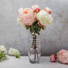 A row of vases with pink flowers. Personalised Butterflies And Flowers Vase Buy From Prezzybox Com