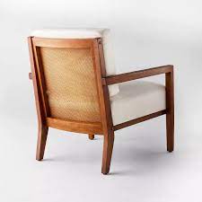 The barrel chair features a classic rounded back with flared arms that are stuffed with foam for a supported seat. Buy Agoura Hills Cane Back Accent Chair Cream Mid Tone Wood Threshold Designed With Studio Mcgee Online In Hong Kong 79553034