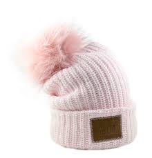 Light Pink Cuffed Pom Beanie Light Pink Pom Love Your Melon Hats Love Your Melon Love Your Melon Beanie
