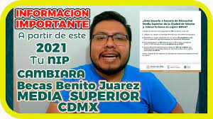 1 que es la beca benito juarez 2021. Tu Nip Cambiara Si Cobras Por Mensaje Lo De Las Becas Benito Juarez 2021 Educacion Media Superior Youtube