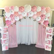 Diy clouds baby shower balloon how to. Baby Shower Girl Decoration Backdrop Baby Shower Balloons Paper Flower Wall Decor Girls Birthday Party Photography Backdrop Party Backdrops Aliexpress
