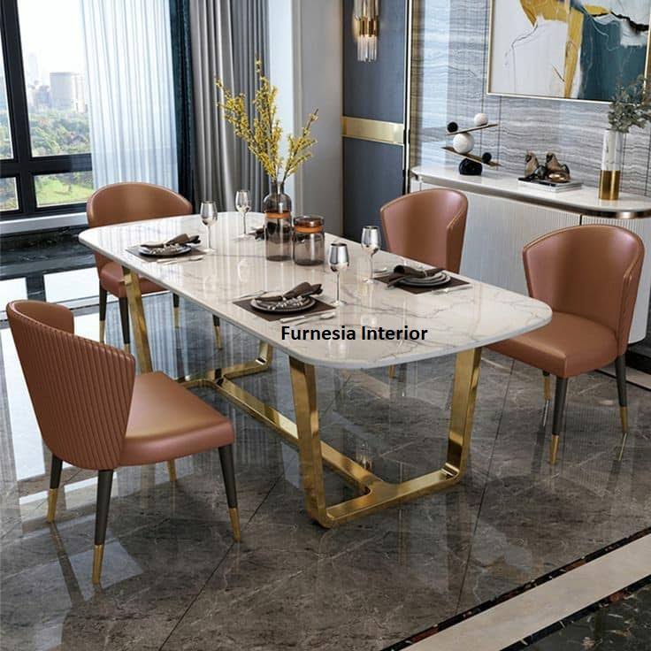 Luxury Modern SS Base Dining table