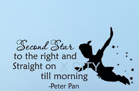 Us 779 22 Offpeter Pan Silhouette Märchen Cartoon Wandtattoo Zitat Zweite Stern Nach Rechts Und Gerade Auf Bis Morgen Kindergarten Spielzimmer In