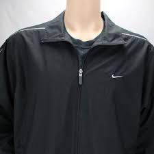 Black And Grey Nike Jacket Nike Black Large Windbreaker Zipper Jacket Gray Stripes Emblem Two Side Pockets Nike Windbreaker Jacket Hooded Jacket Sweatshirts Black Nikes