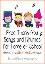 Free Thank You Songs And Rhymes For Home Or School Thank You Song School Songs Preschool Songs
