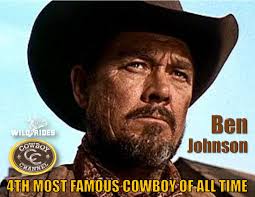 Ben Johnson (1918-1996) Hometown: Foraker, Oklahoma Ben Johnson was a  cowboy before he became an Oscar-winning actor. Johnson was a ranch hand  and rodeo performer when movie producer and businessman Howard Hughes