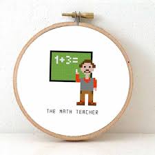 Diy cross stitch travel map; Male Math Teacher Cross Stitch Kit Studio Koekoek