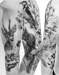 Black And White Ocean Sleeve Tattoo Designs Madlyne Van Looy Animal Tattoo Ganzarm Tattoos Einzigartige Tattoos Natur Tattoos