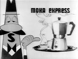 Mitico Moka Express Alfonso Bialetti 1950 Poster Illustration