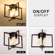 Maybe you would like to learn more about one of these? Farmhouse 3 Light Ceiling Light Fixture Industrial Semi Flush Mount Light With Metal Cage No Bulb Black Painted Finish For Kitchen Hallway Living Room Bedroom Tools Home Improvement Ceiling Lights Urbytus Com