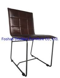 Leather kitchen & dining room chairs : China Vintage Real Leather Dining Chair Dark Brown Dining Chair Furniture Metal Chair Steel Chair Nice Furniture China Dining Room Furniture Leisure Chair