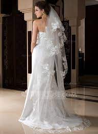 Us 1800 One-tier Lace Applique Edge Cathedral Bridal Veils With Applique - Jjs House Velos De Novia Vestidos De Novia Vestidos De Novia Elegantes