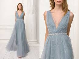Jenny Packham This Dusty Blue Gown Is Sprinkled With Shimmering Details Allover Dusty Blue Dress Pink Dress Outfits Light Pink Cocktail Dress