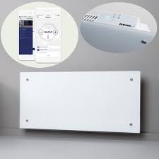 Ivation 50 inch wall mounted glass electric fireplace. Adax Clea Glass Wifi Electric Panel Heater Timer Wall Mounted Black White