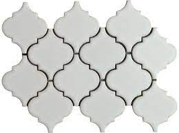 This glossy porcalein created antique pattern for install project for bathrooms and kitchens. 11 45sf Antique White Arabesque Glazed Ceramic Mosaic Tile