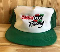 Vintage 80s Castrol Gtx Racing Trucker Hat Made In Usa Mesh Back Snapback Green Original Throwback Drag Race Cap John Force Trucker Hat Hat Making Vintage Trucker Hats