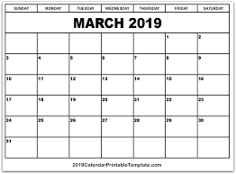March 2019 Calendar Https Www 2019calendarprintabletemplate Com March 2019 Calendar Html