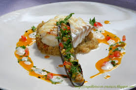 Cabillaud Quinoa Comme Un Risotto Couteau Et Sauce Fruits De La Passion Coco Alimentation Dos De Cabillaud Cuisson Des Aliments