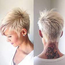 We know firsthand that thin hair tends to tangle, and it is easily damaged, and it lacks volume, and (how could we forget!) it becomes greasy very fast. Funky Grey Pixie Cut Novocom Top