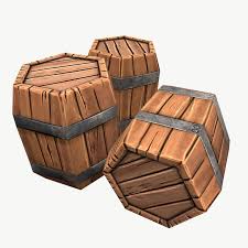 Free Obj Mode Stylized Low Poly Barrel 3d Model Star Wars Awesome Barrel Low Poly