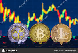 Bitcoin Litecoin Ripple Coins Currency Finance Money Graph