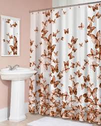 Splash Home Brown Light Flight Butterfly Peva Vinyl Shower Curtain Bedbathhome Com Shower Curtain Vinyl Shower Curtains Fabric Shower Curtains
