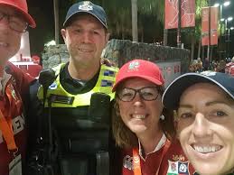 All the way from Brisbane, 🇦🇺 for the First Test 🏉 Lions v Wallabies  tomorrow! On a lighter note .... I had a go at Rugby Ball Darts