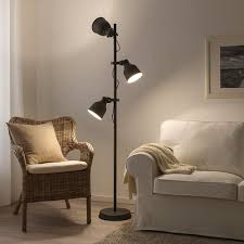 Hektar Floor Lamp W 3 Spots And Led Bulbs Dark Gray Ikea Floor Lamp Grey Apartment Lamps Floor Lamp