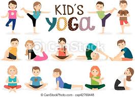 Stream hundreds of expertly led yoga classes on any device. Young Kids In Yoga Poses Young Kids In Different Yoga Poses On White Background Vector Illustration Canstock