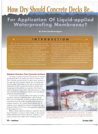 Moisture Emission From Concrete Surfaces 14· Interface