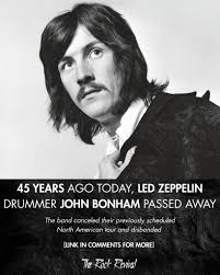 On this day 45 years ago, Led Zeppelin drummer John Bonham passed away. The  band had released what would be their final proper studio album, 'In  Through the Out Door,' in August