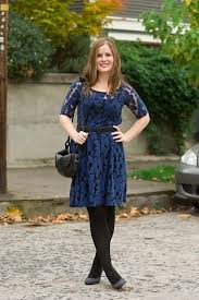Black And Blue Outfits For Women Blue Lace Dress Black Tights Pretty Outfits Blue Dress Black Tights Style