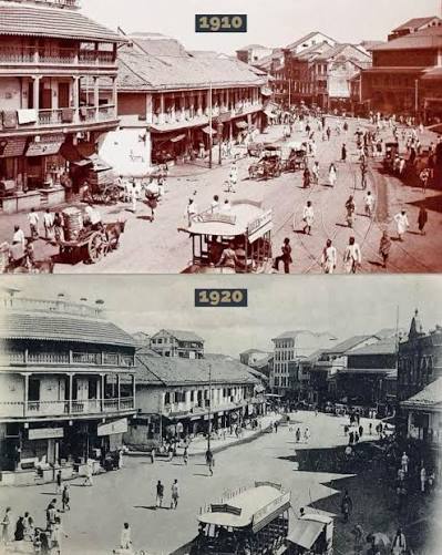 Bombay, Pydhownie Street in 1910 and 1920s.