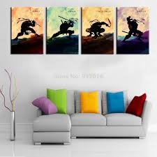 Teenage mutant ninja turtles is an american cartoon series in the franchise of the same name. 4p Cartoon Painting Hand Painted Abstract Wall Paintings Home Decor Oil Painting On Canvas Pictures Teenage Mutant Ninja Turtles New Paintings 14331