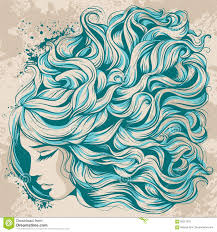 Mehr als 10 schöne ideen. Stellen Sie Madchen Mit Dem Langen Haar Schone Frisur Mit Blauen Locken Gegenuber Vektor Abbildung Illustration Von Zeichnung Fahne 86221875