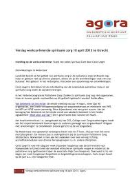 Verslag Agora Landelijk Ondersteuningspunt Palliatieve Zorg