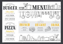 Speisekarten vorlagen fuer designer und gastronomen indesign. Speisekarte Fur Restaurant Und Cafe Design Vorlage Mit Handgezeichneten Grafik Lizenzfrei Nutzbare Vektorgrafiken Clip Arts Illustrationen Image 73764714