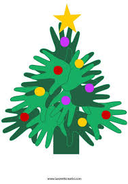 Albero Di Natale Lavoretto Con Le Mani Bambini Di Natale Alberi Di Natale Bambini Artigianato Di Natale