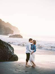 China Beach San Francisco Engagement Sarah Seven Wedding Dress Beach Engagement Photos Destination Photographer China Beach