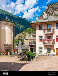 The beautiful village of Avise on a sunny summer morning. Aosta Valley,  Italy Stock Photo - Alamy