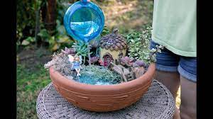 How To Build A Fairy Garden With A Working Pond Youtube Fairy Garden Miniature Garden Fairy Terrarium