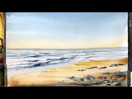 Maybe you would like to learn more about one of these? 726 Watercolour For Beginners A Simple Hake Flat Brush Seascape Beach Landscape Watercolor Watercolor Landscape Abstract Beach Painting Watercolor Ocean