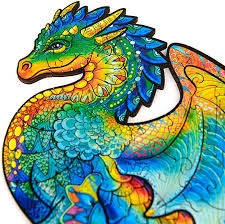 Wooden figured puzzles will not leave anyone indifferent. Unidragon Wooden Puzzle Jigsaw Best Gift For Adults And Kids Unique Shape Jigsaw Pieces Guarding Dragon 6 2 H 10 3 In 16 H 26 Cm 97 Pcs Small By Unidragon Shop Online