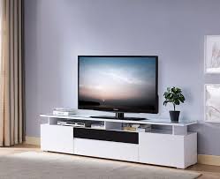 Black And White Tv Stand Adam 68 Tv Stand White In 2020 Large Cabinet Glass Cleaning Solution Unique Tv Stands