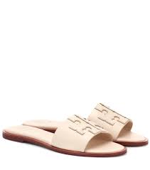 Ines Logo Leather Slides