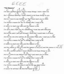 The Reason Hoobastank Guitar Chord Chart In E Real Key